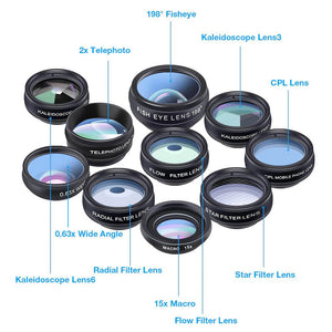 Sharp-Shot™ - Photography Lens Kit for Apple & Android (10 Pieces)